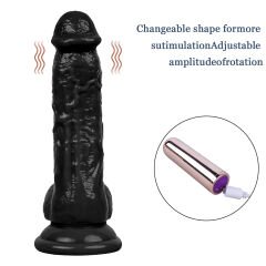 19 cm Gerçekçi Siyah Dildo | Silikon, Vakum Taban, Realistik Dokulu