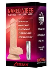 Naked Vibes 18 cm Gerçekçi Dildo Vibratör | Testisli, Esnek, Vantuzlu ve 7 Modlu Titreşim