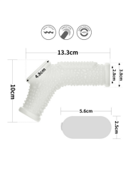 Vibrating Drip Knights Ring with Scrotum Sleeve – Beyaz | Titreşimli & Vantuzlu Kalınlaştırıcı | 724Haz