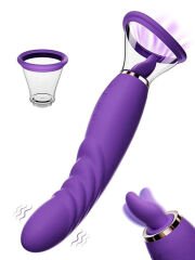 Charoite Yalama ve Emme Özellikli Çift Taraflı Vibratör | Şarjlı, Su Geçirmez, Silikon