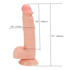 Sevindik Medikal Ricky 20 Cm Vantuzlu Realistik Dildo Penis