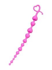 724Haz Long Sweety Anal Zinciri | Silikon | Pembe | 34 cm x 2.7 cm | Esnek Anal Boncuk Zinciri