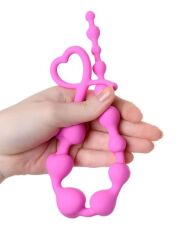 724Haz Long Sweety Anal Zinciri | Silikon | Pembe | 34 cm x 2.7 cm | Esnek Anal Boncuk Zinciri