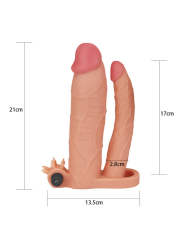 Pleasure-X Tender Double Penis Sleeve | Titreşimli, Kalınlaştırıcı & Uzatıcı | 724Haz