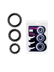 Titan 3’lü Siyah Esnek Penis Halkası Seti – Güçlü & Konforlu Tasarım