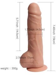 Big Detective Şarjlı Uzaktan Kumandalı Titreşimli Gerçekçi Dildo 19 cm | Kablosuz Kontrol ve Güçlü Titreşim