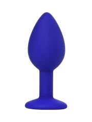 Censan Mavi-Beyaz Kristalli Metal Anal Plug – 7 cm | Şık ve Estetik Anal Tak