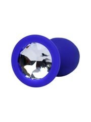 Censan Mavi-Beyaz Kristalli Metal Anal Plug – 7 cm | Şık ve Estetik Anal Tak