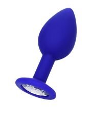 Censan Mavi-Beyaz Kristalli Metal Anal Plug – 7 cm | Şık ve Estetik Anal Tak