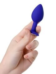 Censan Mavi-Beyaz Kristalli Metal Anal Plug – 7 cm | Şık ve Estetik Anal Tak