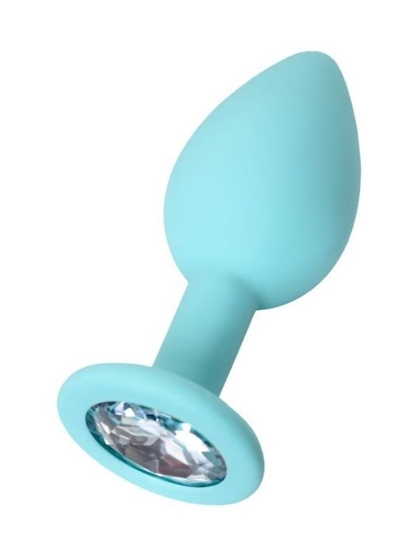 Censan Kristal Taşlı Anal Plug – 7 cm | Parlak Beyaz Kristalli, Metal Anal Tak
