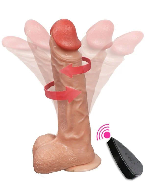 SheQu Bronte Şarjlı Döner Başlı Realistik Dildo 20,5 cm | Uzaktan Kumandalı, Vakum Taban & Çok Modlu