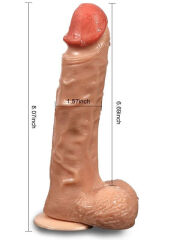 SheQu Bronte Şarjlı Döner Başlı Realistik Dildo 20,5 cm | Uzaktan Kumandalı, Vakum Taban & Çok Modlu