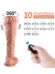 Jihad Knight Uzaktan Kumandalı Şarjlı Realistik Dildo 25,5 cm | Döner Başlı, Vakum Tabanlı, Unisex