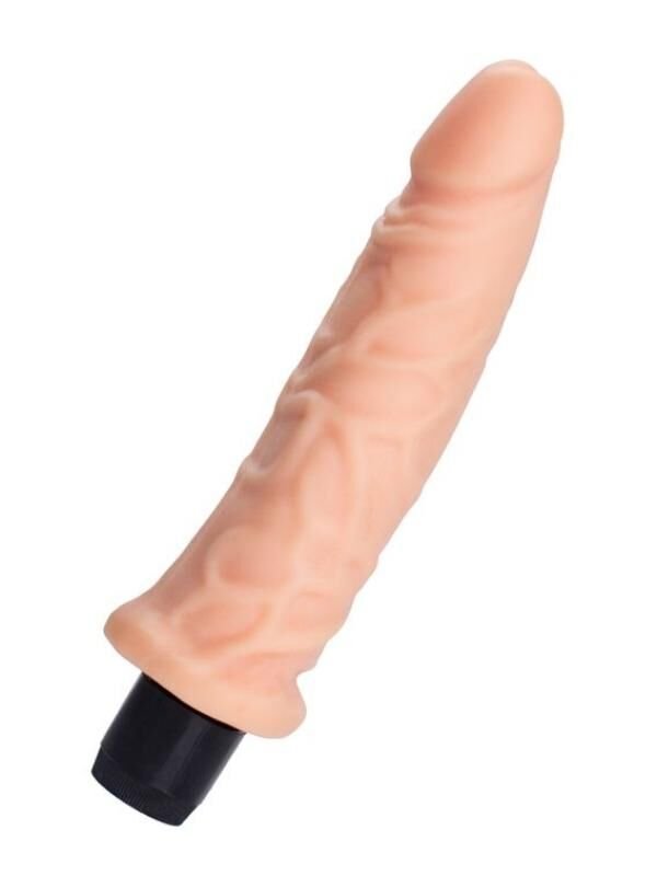 Plim Realistik Vibratör | 19.5 cm, TPE Ten Dokulu, Esnek ve Vantuzlu Dildo