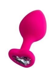 CENSAN Diamond Heart Anal Plug – Pembe, 8cm, Medikal Silikon