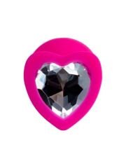 CENSAN Diamond Heart Anal Plug – Pembe, 8cm, Medikal Silikon