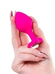 CENSAN Diamond Heart Anal Plug – Pembe, 8cm, Medikal Silikon