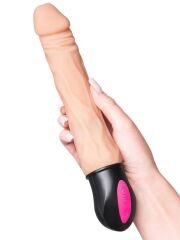 Isıtmalı Realistik Vibratör - 25 cm TPE Ten Rengi Gerçekçi Dildo