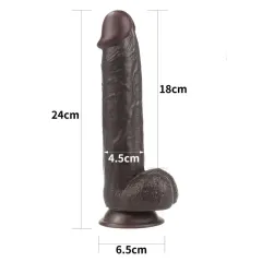 LoveToy Sliding 24 Cm Çift Katmanlı Zenci Dildo