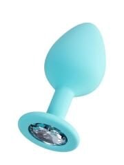 Brilliant Anal Plug Mavi - 8 cm Silikon Anal Fiş (S Boyut)