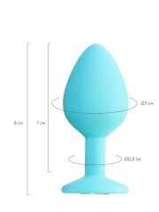 Brilliant Anal Plug Mavi - 8 cm Silikon Anal Fiş (S Boyut)