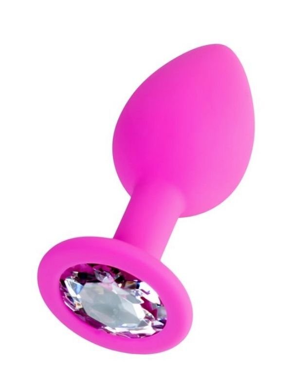 Brilliant Anal Plug Pembe | 8 cm 50 g | Kristal Taş Detaylı Metal Anal Plug