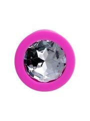 Brilliant Anal Plug Pembe | 8 cm 50 g | Kristal Taş Detaylı Metal Anal Plug