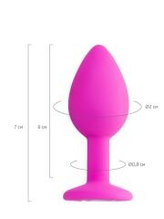 Brilliant Anal Plug Pembe | 8 cm 50 g | Kristal Taş Detaylı Metal Anal Plug