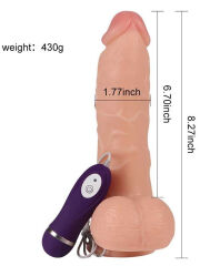 SheQu Gerçekçi Titreşimli Vantuzlu Dildo 21 cm – Vibrasyonlu Silikon Penis Oyuncağı