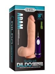 SheQu Gerçekçi Titreşimli Vantuzlu Dildo 21 cm – Vibrasyonlu Silikon Penis Oyuncağı