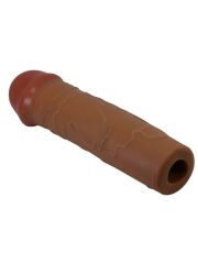Nile Gerçek Hissiyatlı Uzatıcı Penis Kılıf – TPE, Kahverengi & Dolgun Destek