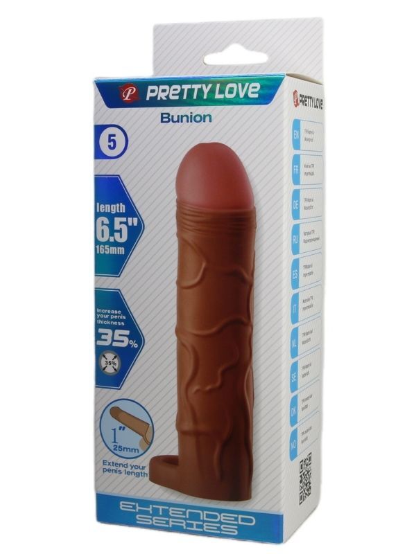 Bunion Gerçek Hissiyatlı Uzatıcı Penis Kılıfı – Brown | %35 Hacim & Stabil Testis Halkası | 724Haz