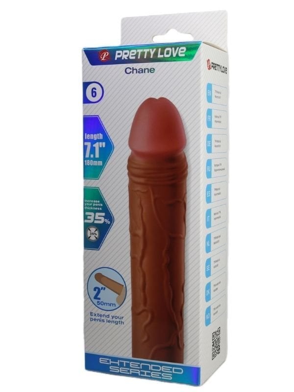 Chane Gerçek Hissiyatlı Uzatıcı Penis Kılıfı – Brown | 5 cm Boy & %35 Genişlik | 724Haz