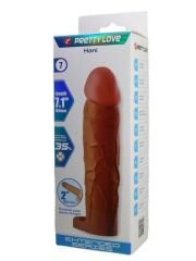 Hani Gerçekçi Dokulu Uzatıcı Penis Kılıfı – Brown | Esnek Silikon & Testis Halkası | 724Haz
