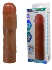Kylian Gerçek Hissiyatlı Uzatıcı Penis Kılıf – TPE, Kahverengi Doku
