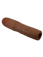 Kylian Gerçek Hissiyatlı Uzatıcı Penis Kılıf – TPE, Kahverengi Doku