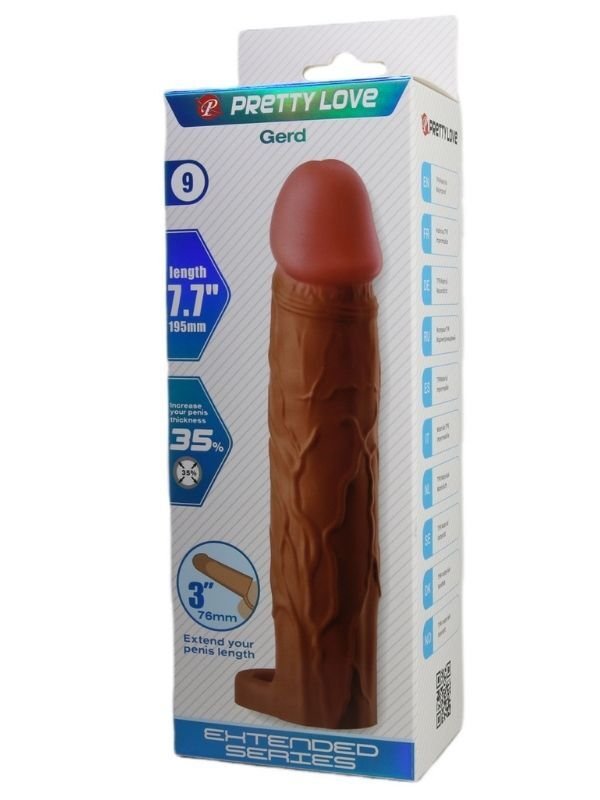 Stevenson Gerçek Hissiyatlı Uzatıcı Penis Kılıfı – Brown | Premium Silikon & Testis Destekli