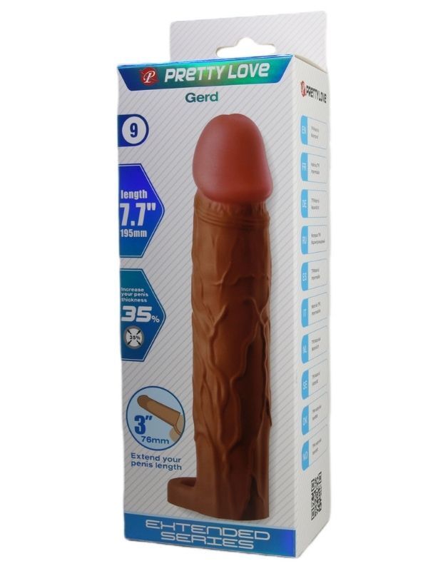 Stevenson Gerçek Hissiyatlı Uzatıcı Penis Kılıfı – Brown | Premium Silikon & Testis Destekli