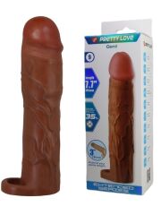 Stevenson Gerçek Hissiyatlı Uzatıcı Penis Kılıfı – Brown | Premium Silikon & Testis Destekli