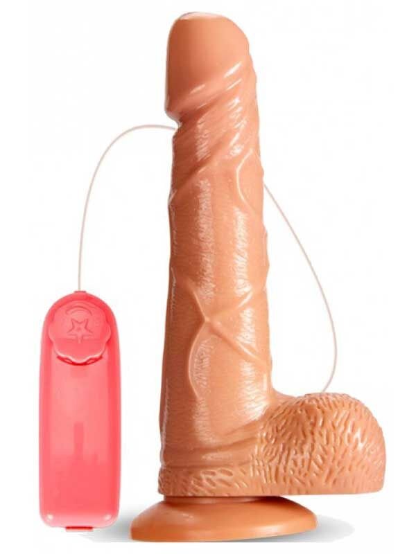 J&B Titreşimli Swing Dildo Vibratör | 17 cm, Gerçekçi, Esnek ve Vantuzlu