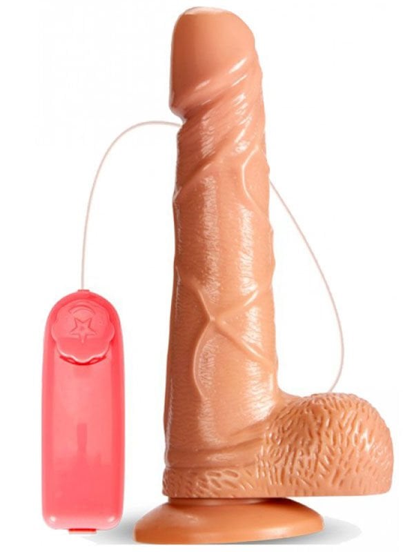 J.B. Titreşimli Ultra Realistik Dildo Vibratör - 19cm Esnek Yapı