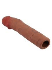 Chelsea Gerçekçi Dokulu Uzatıcı Penis Kılıfı – Brown | Süper Esnek & Testis Kaideli | 724Haz