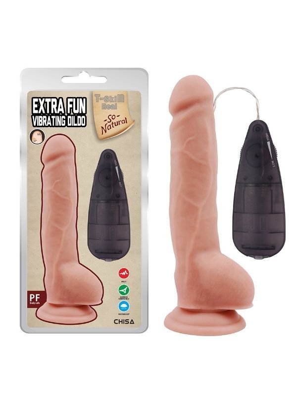 Extra Fun Gerçekçi Realistik Vibratör | 23.5 cm, Kıkırdaklı, Esnek ve Vantuzlu Dildo