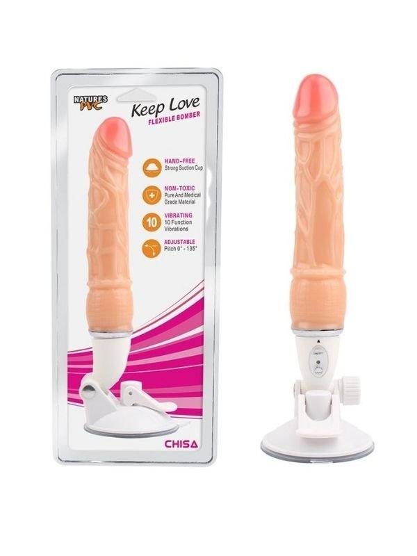Chisa Keep Love Flexible Bomber Vibratör | 25 cm, Vantuzlu, Gerçekçi ve Esnek Yapı