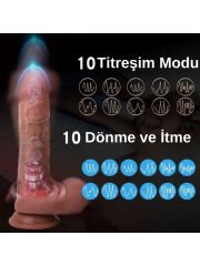 Ultra Realistik Isıtmalı İleri-Geri ve Dönen Fonksiyonlu Gerçekçi Vibratör