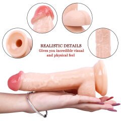 19 cm Gerçekçi Ten Rengi Dildo | Realistik Dokulu, Yumuşak, Cilt Dostu Porno Oyuncak