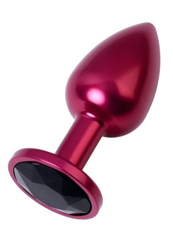 Metal Anal Tıkaç, Metal, kırmızı, siyah kristalli, 7,2 cm, Ø2,8 cm, 50 g