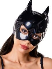 Glossy ANN Deri Kedi Maskesi siyah