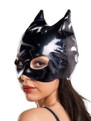 Glossy ANN Deri Kedi Maskesi siyah